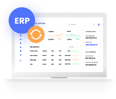 solution encaissement : vue générale du BackOffice CentralPay avec synchronisation avec ERP