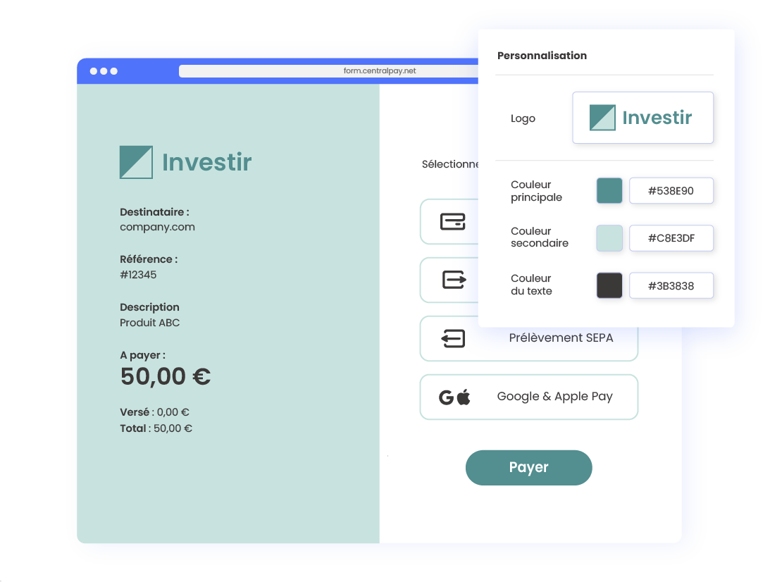 personnalisation de la page de paiement Smart Form