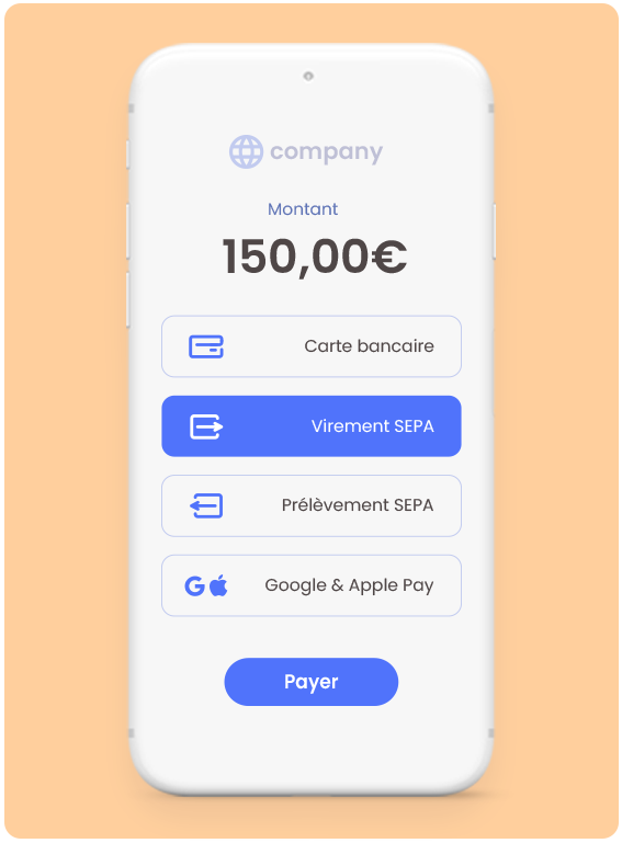 sélection de 4 moyens de paiement CentralPay : carte bancaire, virement, prélèvement et e-wallets